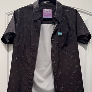 DIXXON Black Short Sleeve Shirt with Multicolor Accents